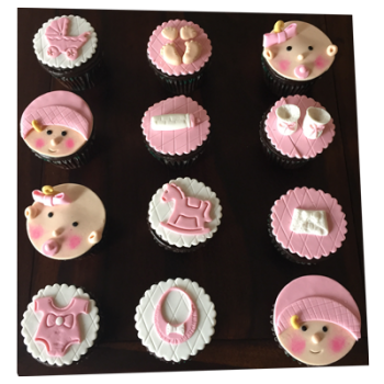 Baby Shower Fondant Cupcakes